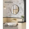 imageSONGMICS Bathroom Round Mirror for Wall 24 Inches Black Circle MirrorMetal Framefor Bathroom Over Sink Living Room Bedroom Entryway Hallway Ink Black ULWM102B01Ink Black
