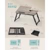 imageSONGMICS Bed Laptop Desk Folding Bed Tray for Laptop up to 156 Inches Adjustable Angle and Height Portable for Working Reading Writing Breakfast Bamboo Legs Drawer Heather Greige ULLD105W01Heather Greige