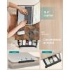 imageSONGMICS Bed Laptop Desk Folding Bed Tray for Laptop up to 156 Inches Adjustable Angle and Height Portable for Working Reading Writing Breakfast Bamboo Legs Drawer Heather Greige ULLD105W01Rustic Brown