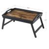 imageSONGMICS Bed Tray Table with Bamboo Folding Legs Sofa Breakfast Tray Serving Tray with Groove for Phone Tablet Rustic Dark Brown ULLD111B01165W x 87H