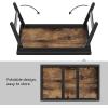 imageSONGMICS Bed Tray Table with Bamboo Folding Legs Sofa Breakfast Tray Serving Tray with Groove for Phone Tablet Rustic Dark Brown ULLD111B01165W x 87H