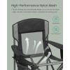 imageSONGMICS Camping Chair Folding Oversized Chair Comfortable and HeavyDuty 352 lb Weight Capacity Adjustable Armrests with Cooler Bag Storage Bag Breathable Mesh Bijou Blue UGCB060Q01Ink Black
