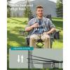 imageSONGMICS Camping Chair Folding Oversized Chair Comfortable and HeavyDuty 352 lb Weight Capacity Adjustable Armrests with Cooler Bag Storage Bag Breathable Mesh Bijou Blue UGCB060Q01Slate Gray