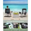 imageSONGMICS Camping Chair Folding Oversized Chair Comfortable and HeavyDuty 352 lb Weight Capacity Adjustable Armrests with Cooler Bag Storage Bag Breathable Mesh Bijou Blue UGCB060Q01Ink Black