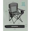 imageSONGMICS Camping Chair Folding Oversized Chair Comfortable and HeavyDuty 352 lb Weight Capacity Adjustable Armrests with Cooler Bag Storage Bag Breathable Mesh Bijou Blue UGCB060Q01Slate Gray