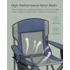 imageSONGMICS Camping Chair Folding Oversized Chair Comfortable and HeavyDuty 352 lb Weight Capacity Adjustable Armrests with Cooler Bag Storage Bag Breathable Mesh Bijou Blue UGCB060Q01Harbor Blue
