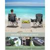 imageSONGMICS Camping Chair Folding Oversized Chair Comfortable and HeavyDuty 352 lb Weight Capacity Adjustable Armrests with Cooler Bag Storage Bag Breathable Mesh Bijou Blue UGCB060Q01Slate Gray
