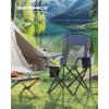 imageSONGMICS Camping Chair Folding Oversized Chair Comfortable and HeavyDuty 352 lb Weight Capacity Adjustable Armrests with Cooler Bag Storage Bag Breathable Mesh Bijou Blue UGCB060Q01Harbor Blue