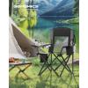 imageSONGMICS Camping Chair Folding Oversized Chair Comfortable and HeavyDuty 352 lb Weight Capacity Adjustable Armrests with Cooler Bag Storage Bag Breathable Mesh Bijou Blue UGCB060Q01Ink Black