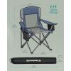 imageSONGMICS Camping Chair Folding Oversized Chair Comfortable and HeavyDuty 352 lb Weight Capacity Adjustable Armrests with Cooler Bag Storage Bag Breathable Mesh Bijou Blue UGCB060Q01Harbor Blue