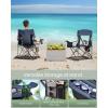 imageSONGMICS Camping Chair Folding Oversized Chair Comfortable and HeavyDuty 352 lb Weight Capacity Adjustable Armrests with Cooler Bag Storage Bag Breathable Mesh Bijou Blue UGCB060Q01Harbor Blue