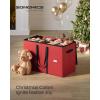 imageSONGMICS Christmas Figurine Storage Box for 15Inch Figurines and Nutcrackers Holiday Decor Organizer with Adjustable Dividers 8 Slots and 2 Pockets Dual Zippers Cherry Red URFB041R01Cherry Red