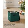 imageSONGMICS Christmas Ornament Storage Box 3 Inches 128 Slots Stackable Christmas Storage Container with Lid Dual Zippers Adjustable Dividers NonWoven Fabric Forest Green URFB039C01Forest Green