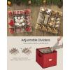 imageSONGMICS Christmas Ornament Storage Box 3 Inches 128 Slots Stackable Christmas Storage Container with Lid Dual Zippers Adjustable Dividers NonWoven Fabric Forest Green URFB039C01Cherry Red