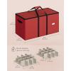 imageSONGMICS Christmas Ornament Storage Box 3 Inches 128 Slots Stackable Christmas Storage Container with Lid Dual Zippers Adjustable Dividers NonWoven Fabric Forest Green URFB039C01Cherry Red