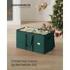 imageSONGMICS Christmas Ornament Storage Box 3 Inches 128 Slots Stackable Christmas Storage Container with Lid Dual Zippers Adjustable Dividers NonWoven Fabric Forest Green URFB039C01Forest Green