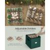 imageSONGMICS Christmas Ornament Storage Box 3 Inches 128 Slots Stackable Christmas Storage Container with Lid Dual Zippers Adjustable Dividers NonWoven Fabric Forest Green URFB039C01Forest Green