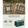 imageSONGMICS Christmas Ornament Storage Box 3 Inches 128 Slots Stackable Christmas Storage Container with Lid Dual Zippers Adjustable Dividers NonWoven Fabric Forest Green URFB039C01Forest Green