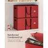imageSONGMICS Christmas Ornament Storage Box 3 Inches 128 Slots Stackable Christmas Storage Container with Lid Dual Zippers Adjustable Dividers NonWoven Fabric Forest Green URFB039C01Cherry Red