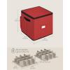 imageSONGMICS Christmas Ornament Storage Box 3 Inches 128 Slots Stackable Christmas Storage Container with Lid Dual Zippers Adjustable Dividers NonWoven Fabric Forest Green URFB039C01Cherry Red