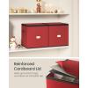 imageSONGMICS Christmas Ornament Storage Box 3 Inches 128 Slots Stackable Christmas Storage Container with Lid Dual Zippers Adjustable Dividers NonWoven Fabric Forest Green URFB039C01Cherry Red