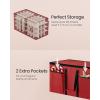 imageSONGMICS Christmas Ornament Storage Box 3 Inches 128 Slots Stackable Christmas Storage Container with Lid Dual Zippers Adjustable Dividers NonWoven Fabric Forest Green URFB039C01Cherry Red