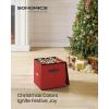 imageSONGMICS Christmas Ornament Storage Box 3 Inches 128 Slots Stackable Christmas Storage Container with Lid Dual Zippers Adjustable Dividers NonWoven Fabric Forest Green URFB039C01Cherry Red