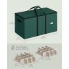 imageSONGMICS Christmas Ornament Storage Box 3 Inches 128 Slots Stackable Christmas Storage Container with Lid Dual Zippers Adjustable Dividers NonWoven Fabric Forest Green URFB039C01Forest Green