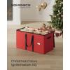 imageSONGMICS Christmas Ornament Storage Box 3 Inches 128 Slots Stackable Christmas Storage Container with Lid Dual Zippers Adjustable Dividers NonWoven Fabric Forest Green URFB039C01Cherry Red