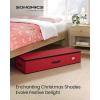 imageSONGMICS Christmas Ornament Storage Box 96 Slots of 3 Inches 38quot L x 132quot W x 69quot H Bauble Storage Box with Dividers Zippers Side Handles Under the Bed Sandy Gold URFB031A01Cherry Red