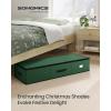 imageSONGMICS Christmas Ornament Storage Box 96 Slots of 3 Inches 38quot L x 132quot W x 69quot H Bauble Storage Box with Dividers Zippers Side Handles Under the Bed Sandy Gold URFB031A01Forest Green