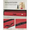 imageSONGMICS Christmas Ornament Storage Box 96 Slots of 3 Inches 38quot L x 132quot W x 69quot H Bauble Storage Box with Dividers Zippers Side Handles Under the Bed Sandy Gold URFB031A01Cherry Red