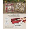 imageSONGMICS Christmas Ornament Storage Box 96 Slots of 3 Inches 38quot L x 132quot W x 69quot H Bauble Storage Box with Dividers Zippers Side Handles Under the Bed Sandy Gold URFB031A01Cherry Red
