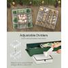 imageSONGMICS Christmas Ornament Storage Box 96 Slots of 3 Inches 38quot L x 132quot W x 69quot H Bauble Storage Box with Dividers Zippers Side Handles Under the Bed Sandy Gold URFB031A01Forest Green