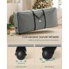 imageSONGMICS Christmas Tree Storage Bag with 16Inch Wheels Rolling Storage Bag up to 75 ft For Disassembled Holiday Tree LengthAdjustable Handles 600D Oxford Fabric Dove Gray URXS004G02Dove Gray