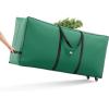 imageSONGMICS Christmas Tree Storage Bag with 16Inch Wheels Rolling Storage Bag up to 75 ft For Disassembled Holiday Tree LengthAdjustable Handles 600D Oxford Fabric Dove Gray URXS004G02Forest Green