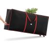 imageSONGMICS Christmas Tree Storage Bag with 16Inch Wheels Rolling Storage Bag up to 75 ft For Disassembled Holiday Tree LengthAdjustable Handles 600D Oxford Fabric Dove Gray URXS004G02Ink Black