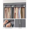 imageSONGMICS Closet Wardrobe Portable Closet for Bedroom Clothes Rail with NonWoven Fabric Cover Clothes Storage Organizer 551 x 169 x 685 Inches Black URYG02BKGrey