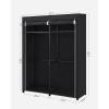 imageSONGMICS Closet Wardrobe Portable Closet for Bedroom Clothes Rail with NonWoven Fabric Cover Clothes Storage Organizer 551 x 169 x 685 Inches Black URYG02BKBlack