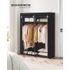 imageSONGMICS Closet Wardrobe Portable Closet for Bedroom Clothes Rail with NonWoven Fabric Cover Clothes Storage Organizer 551 x 169 x 685 Inches Black URYG02BKBlack
