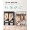 imageSONGMICS Closet Wardrobe Portable Closet for Bedroom Clothes Rail with NonWoven Fabric Cover Clothes Storage Organizer 551 x 169 x 685 Inches Black URYG02BKBlack
