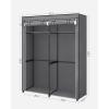 imageSONGMICS Closet Wardrobe Portable Closet for Bedroom Clothes Rail with NonWoven Fabric Cover Clothes Storage Organizer 551 x 169 x 685 Inches Black URYG02BKGrey