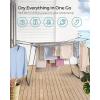 imageSONGMICS Clothes Drying Rack Foldable Gullwing Laundry Drying Rack SpaceSaving 222 x 681 x 38 Inches Sock Clips Metal Structure for Clothes Towels Linens Indoor Outdoor Gray ULLR518G01Gray