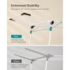 imageSONGMICS Clothes Drying Rack Foldable Gullwing Laundry Drying Rack SpaceSaving 222 x 681 x 38 Inches Sock Clips Metal Structure for Clothes Towels Linens Indoor Outdoor Gray ULLR518G01White