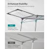 imageSONGMICS Clothes Drying Rack Foldable Gullwing Laundry Drying Rack SpaceSaving 222 x 681 x 38 Inches Sock Clips Metal Structure for Clothes Towels Linens Indoor Outdoor Gray ULLR518G01Gray