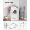 imageSONGMICS Clothes Drying Rack Foldable Gullwing Laundry Drying Rack SpaceSaving 222 x 681 x 38 Inches Sock Clips Metal Structure for Clothes Towels Linens Indoor Outdoor Gray ULLR518G01Gray