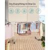 imageSONGMICS Clothes Drying Rack Foldable Gullwing Laundry Drying Rack SpaceSaving 222 x 681 x 38 Inches Sock Clips Metal Structure for Clothes Towels Linens Indoor Outdoor Gray ULLR518G01White