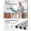 imageSONGMICS Clothes Drying Rack Foldable Gullwing Laundry Drying Rack SpaceSaving 222 x 681 x 38 Inches Sock Clips Metal Structure for Clothes Towels Linens Indoor Outdoor Gray ULLR518G01Gray