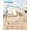 imageSONGMICS Clothes Drying Rack HeavyDuty Laundry Drying Rack 563937 Inches Extendable Foldable Freestanding Airer Stainless Steel for Indoor Outdoor Use Dove Gray ULLR903E01524787W