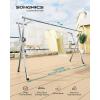 imageSONGMICS Clothes Drying Rack HeavyDuty Laundry Drying Rack 563937 Inches Extendable Foldable Freestanding Airer Stainless Steel for Indoor Outdoor Use Dove Gray ULLR903E01563937W